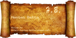 Hentes Betta névjegykártya